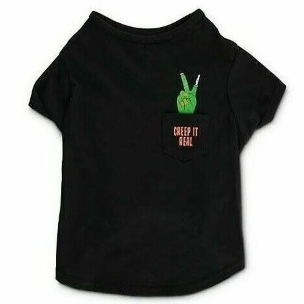 Bootique Creep it Real Pet/Dog Crewneck T-Shirt (Large) - New (Halloween)